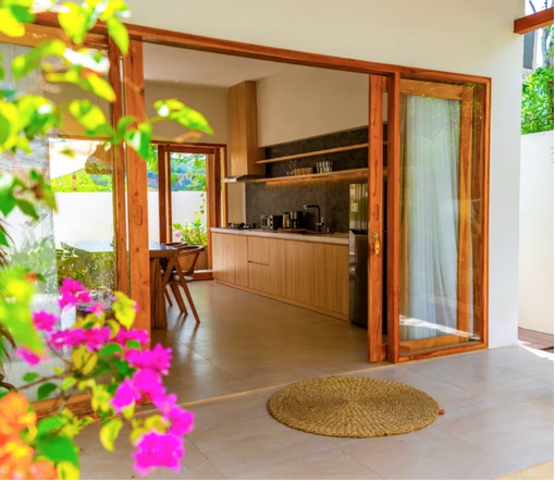 Kitchen viewed from the patio